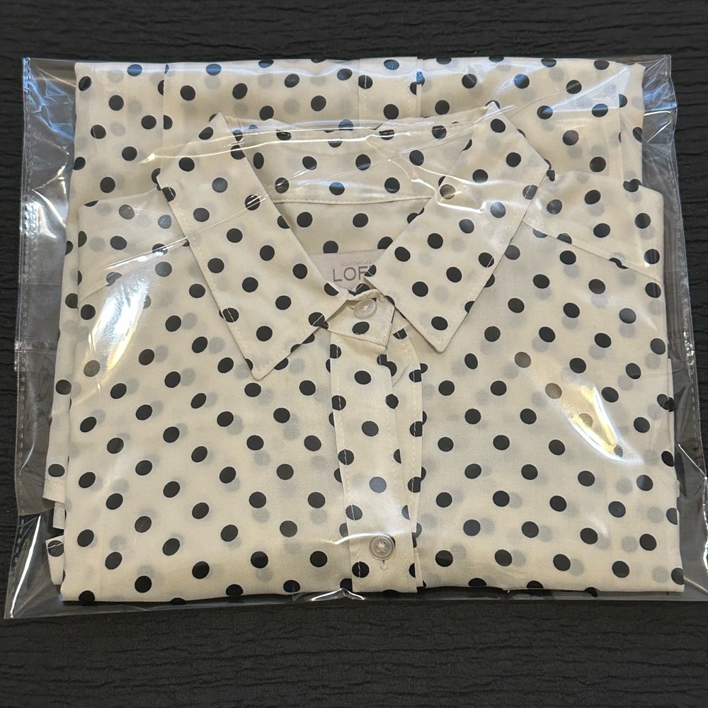 LOFT Polka Dot Shirt - Black and White - Picture 8 of 8